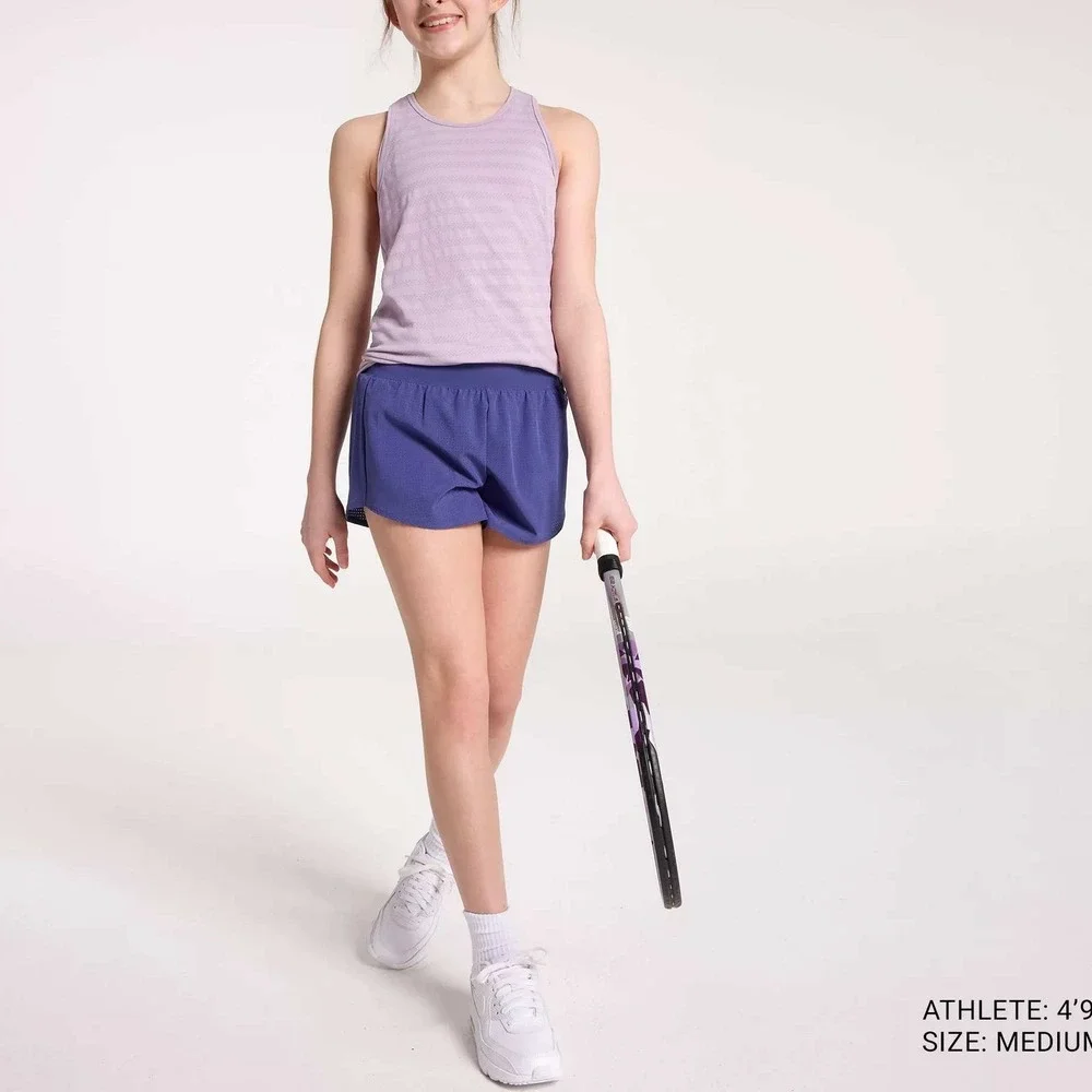 DSG Seamless‎ Mesh Tank Top Lavender Purple Striped Racerback Size XL/ #26481